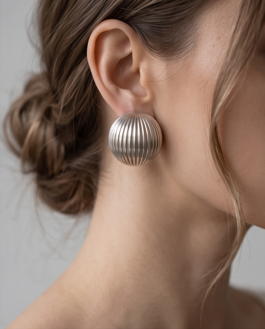Nicole Silver Ball Clip On Earrings