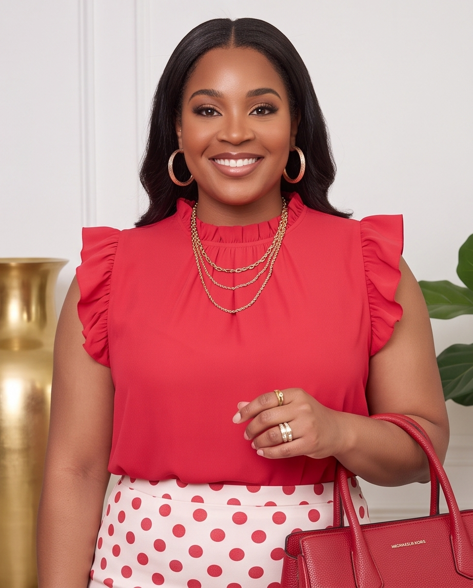 Plus Size Red Polka Dot Skirt
