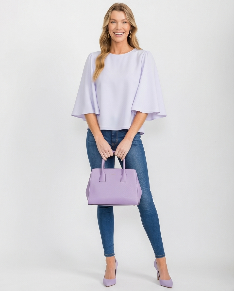 White Bell Sleeve Blouse