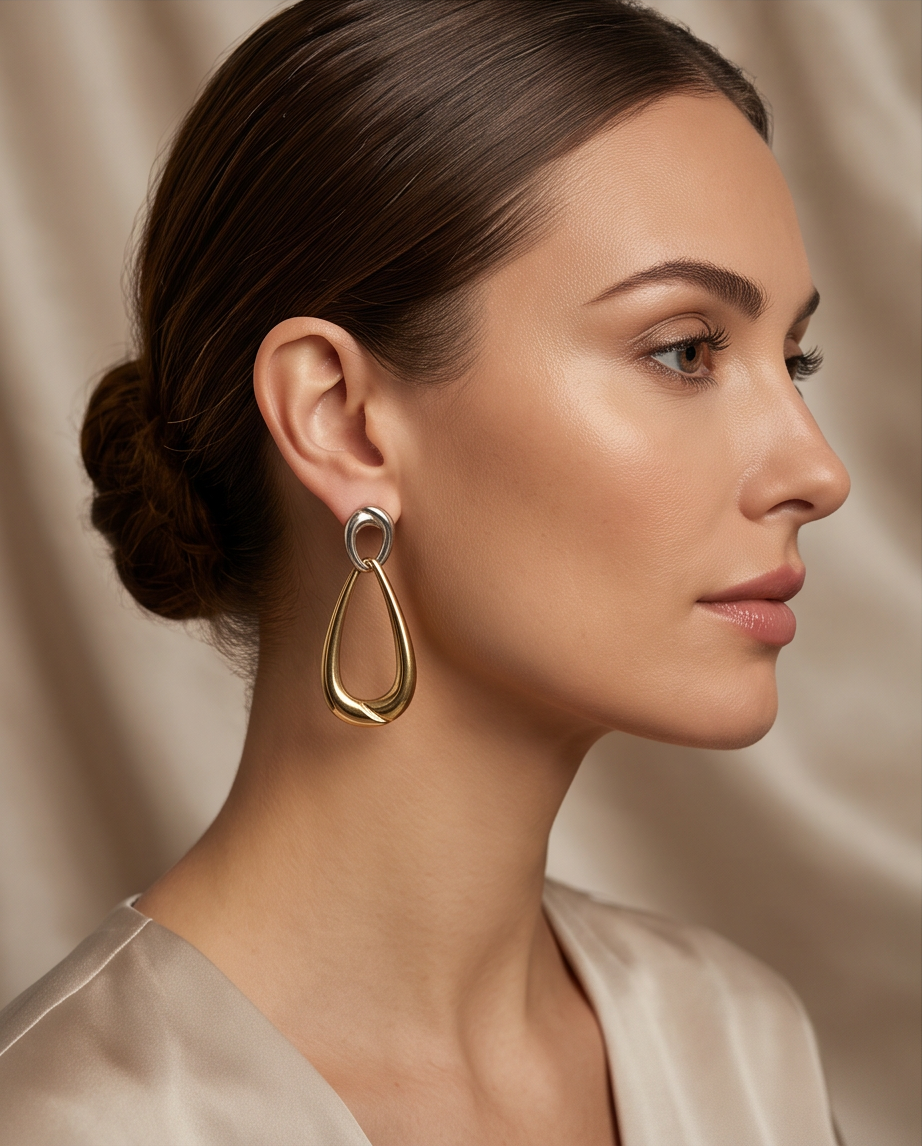 Silver & Gold Locked In Earrings