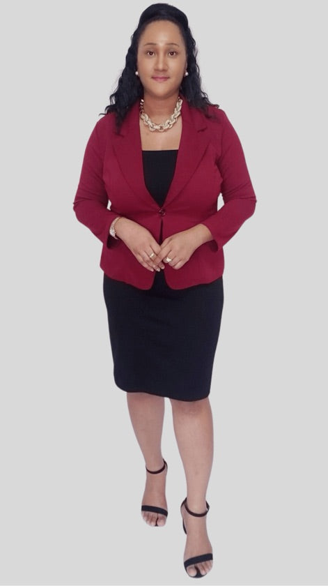 Plus Size Burgundy Jacket - 1055