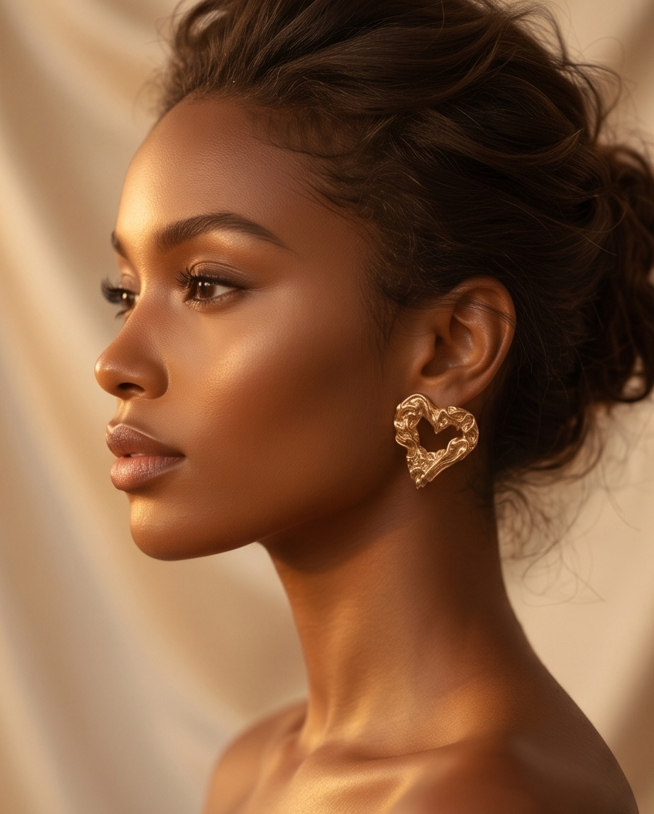 Gold Mega Heart Earrings