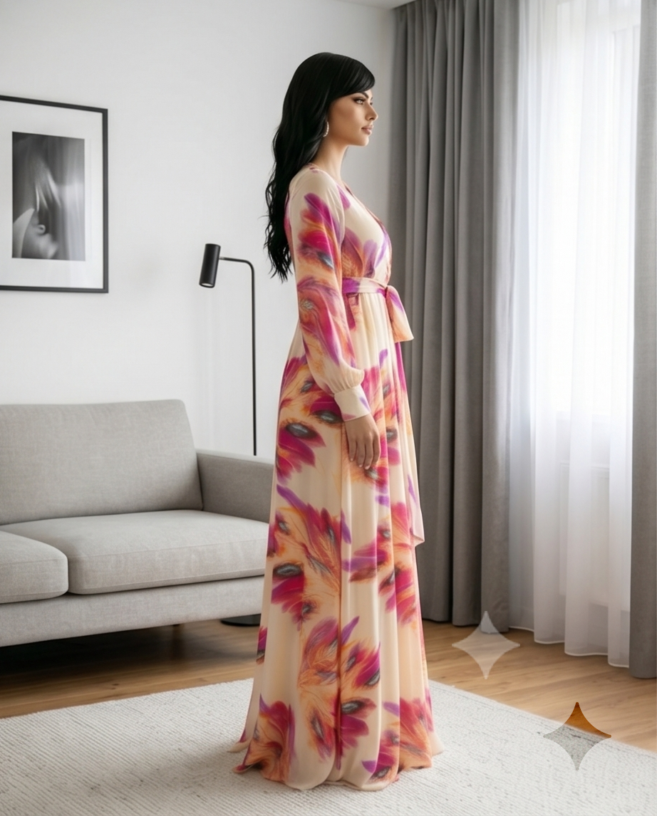 Floral Long Sleeve Maxi Dress