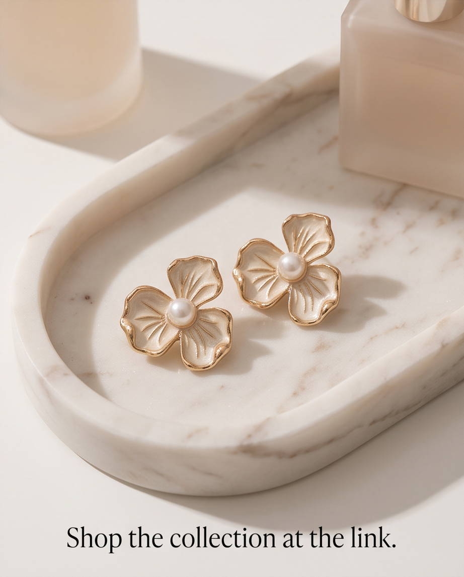 Melody Felicita Pearl Flower Earrings