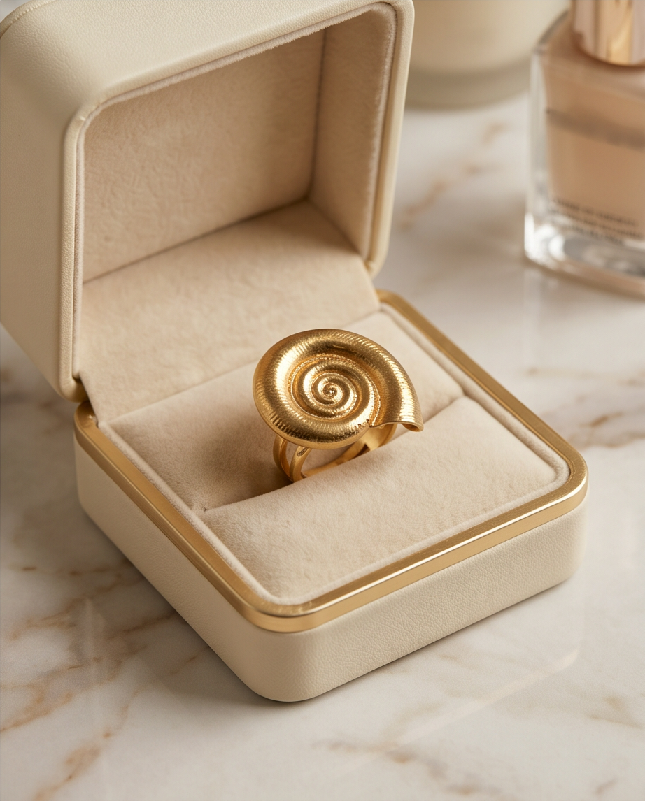 Gold adjustable Shell Ring