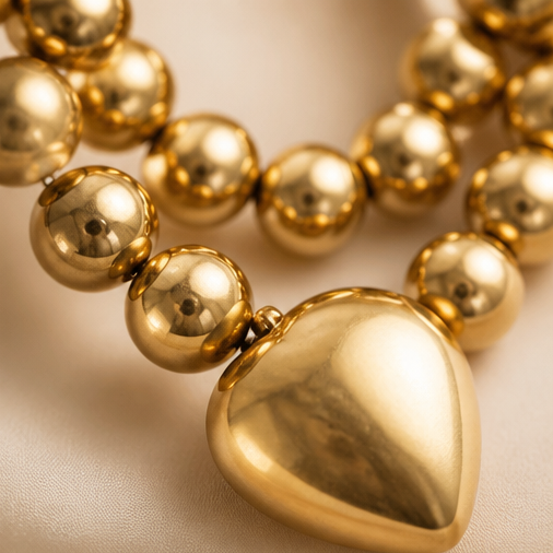 Unique Gold Hearts Necklace Set
