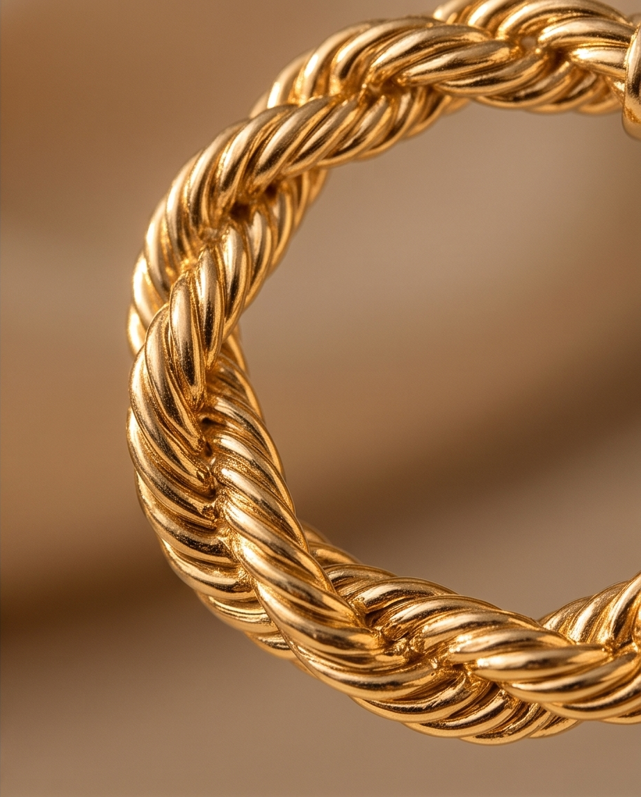 T&T Twisted Gold Hoop