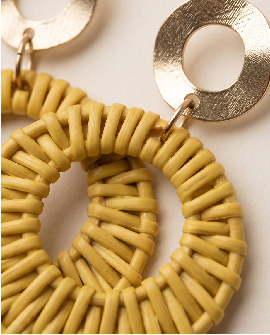 Mustard & Gold Ties Earrings