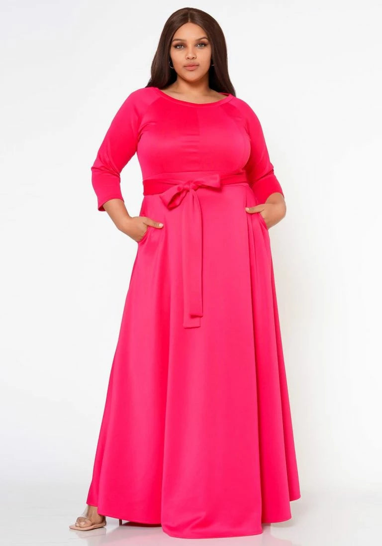 Plus Size Wrap Maxi Dress - 2072