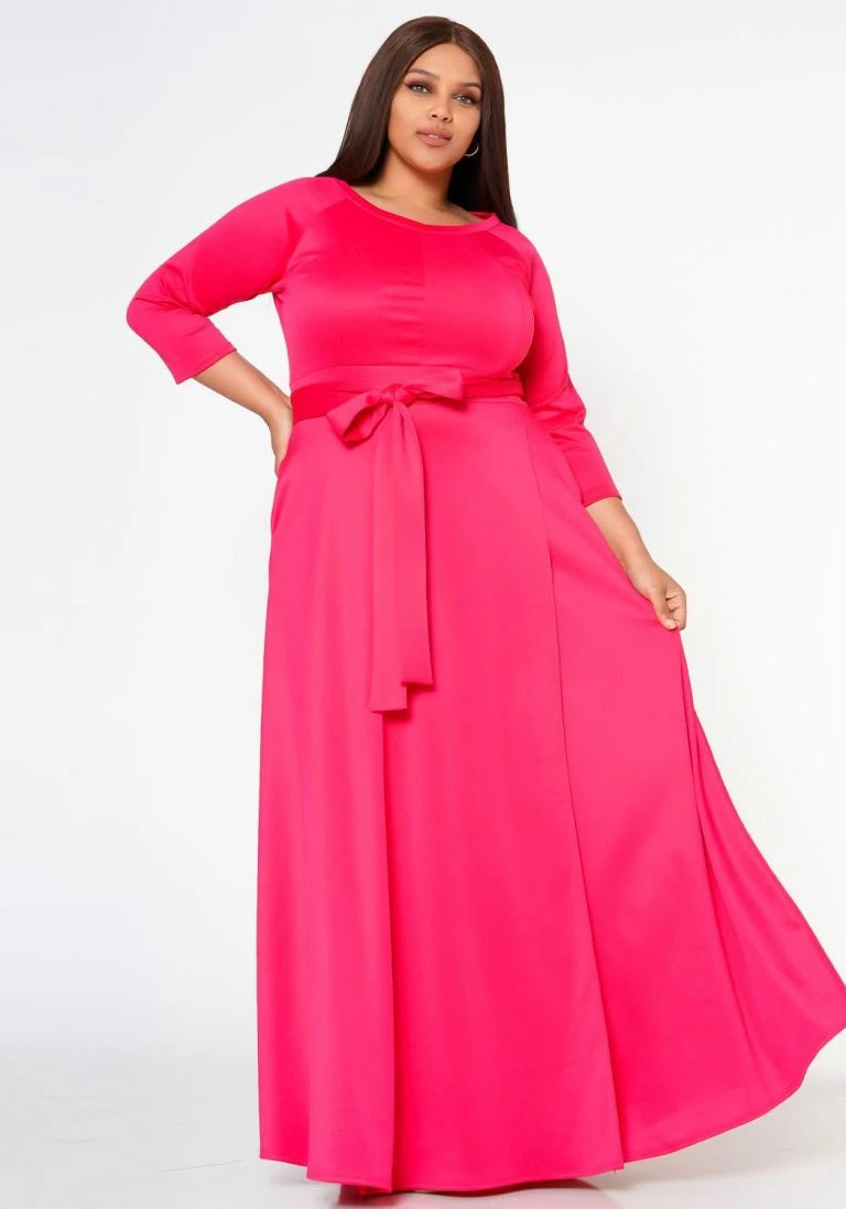 Plus Size Wrap Maxi Dress - 2072