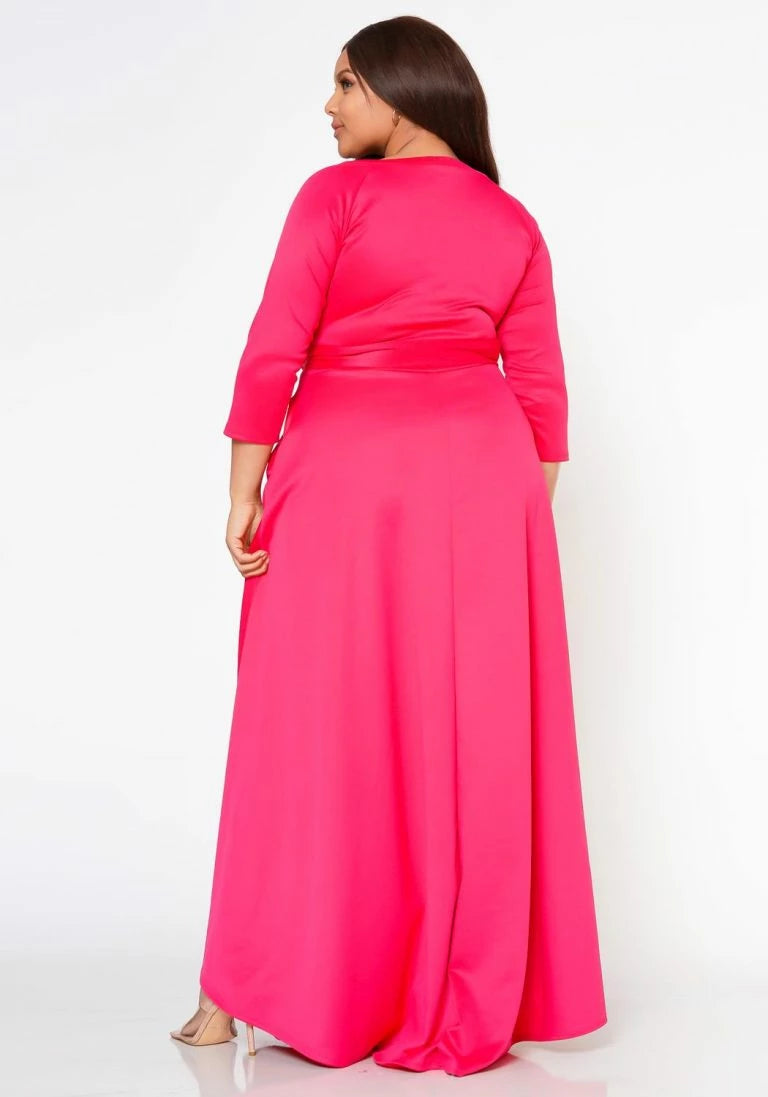 Plus Size Wrap Maxi Dress - 2072