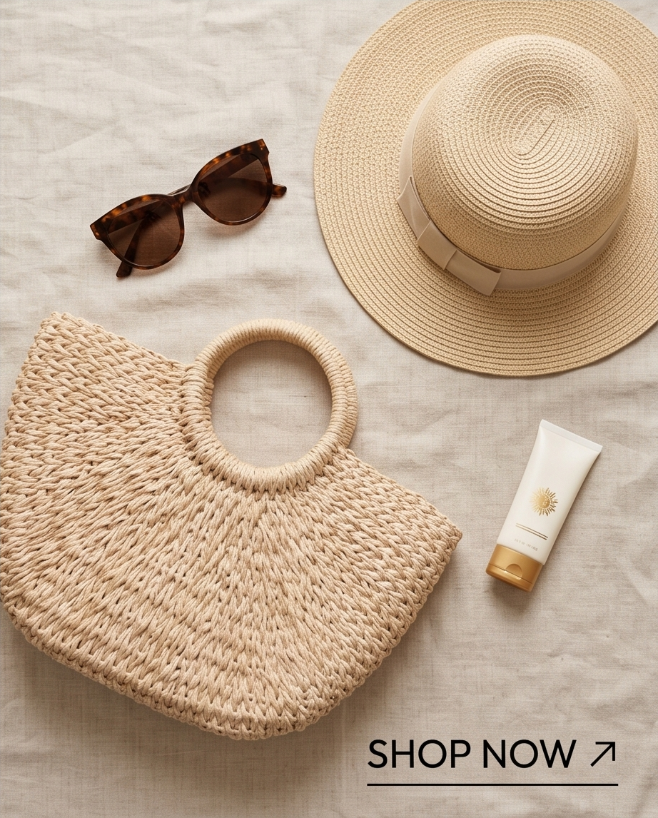 Woven Straw Tote Bag