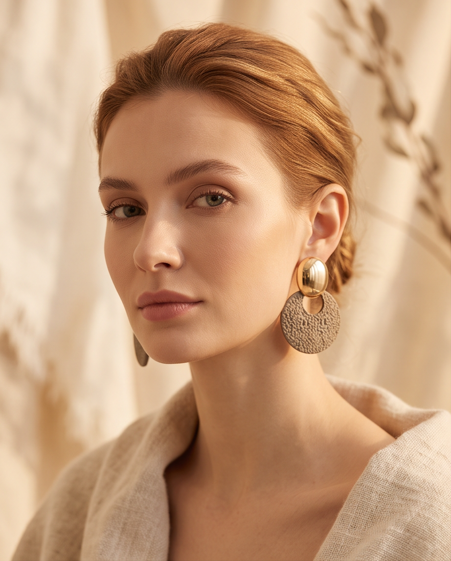 Melody Round Textured Earrings