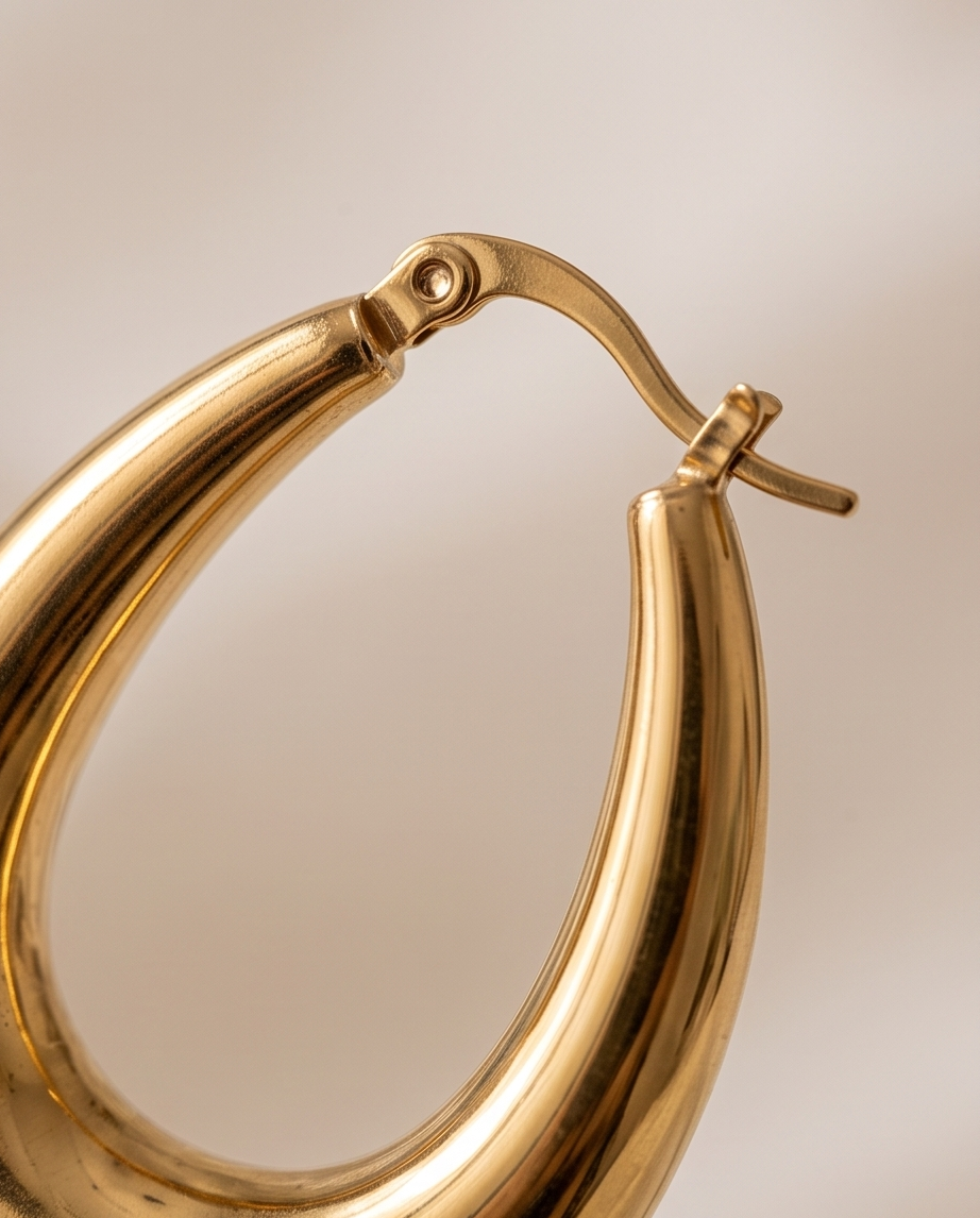 Stainless Steel Gold Hoop Earrings