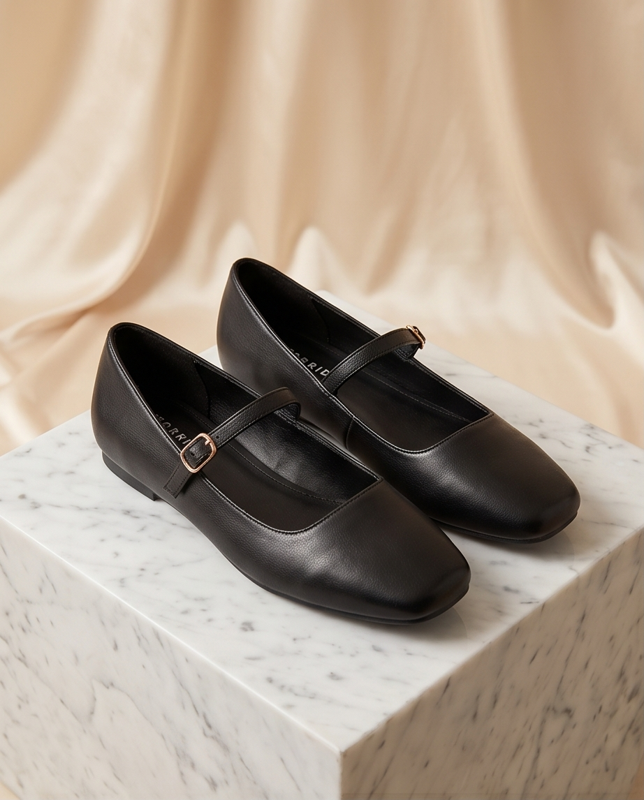 Black Square Front Flats