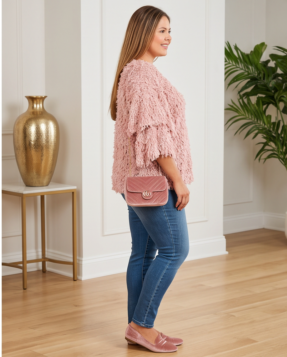 Plus Size Blush Shaggy Cozy Top