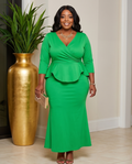Plus Size Green Mermaid Style Maxi Dress
