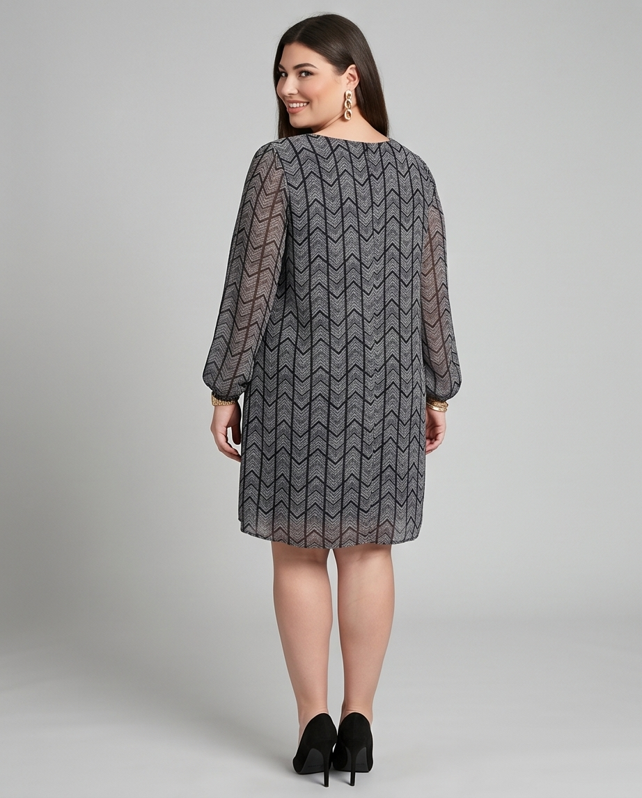 Plus Size Long Sleeve Black Shirt Dress