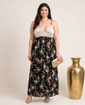 Plus Size Crochet Floral Maxi Dress