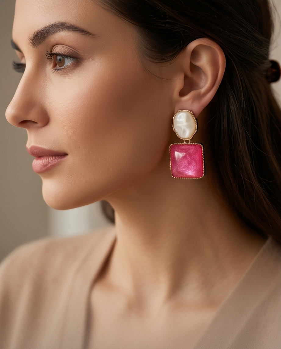 Stacie Pearl & Pink Earrings