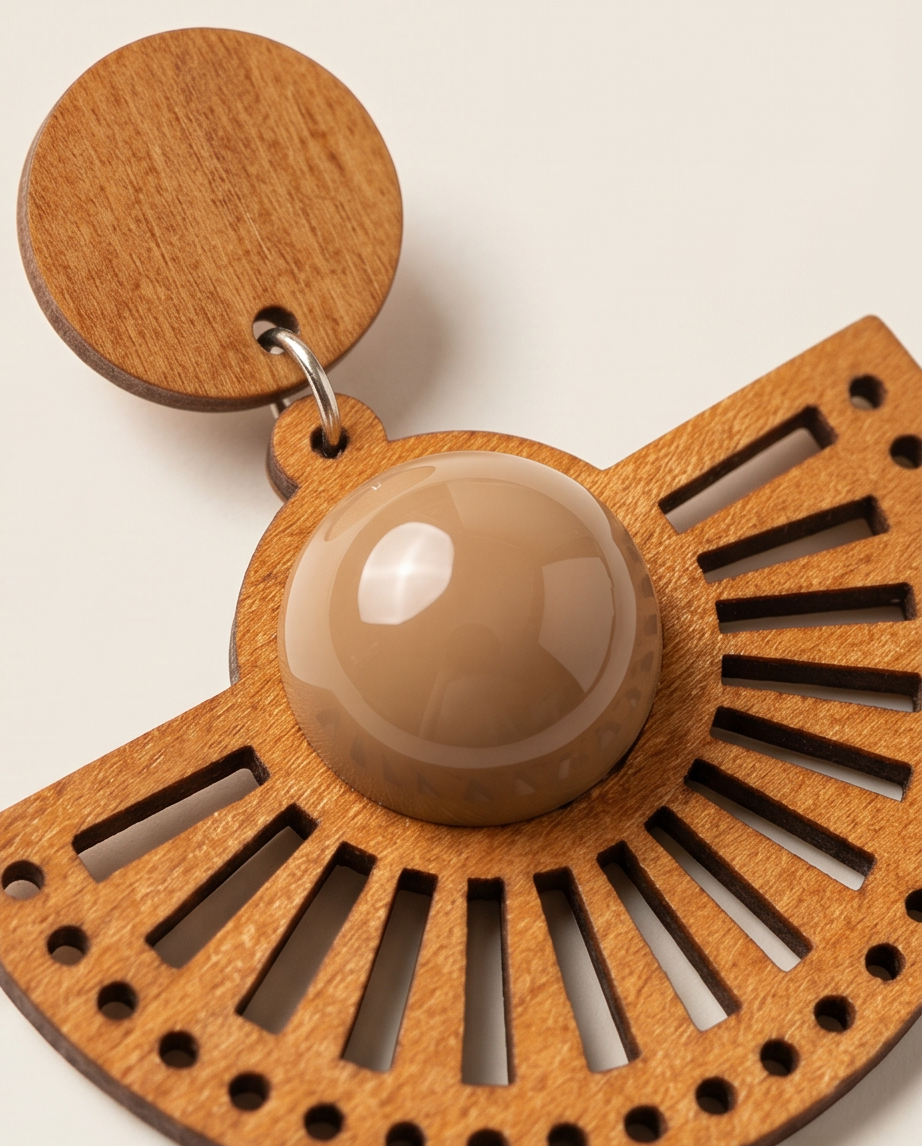 Brown & Nude Tribal Earrings