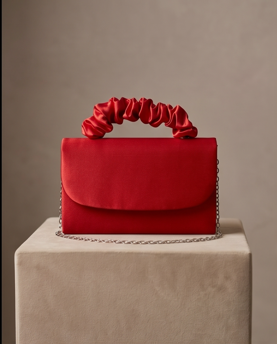 Red Satin Evening Bag