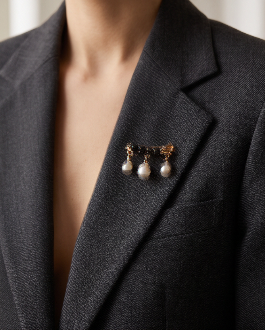Pearly Drop Brooch
