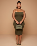 Plus Size Olive Halter Dress