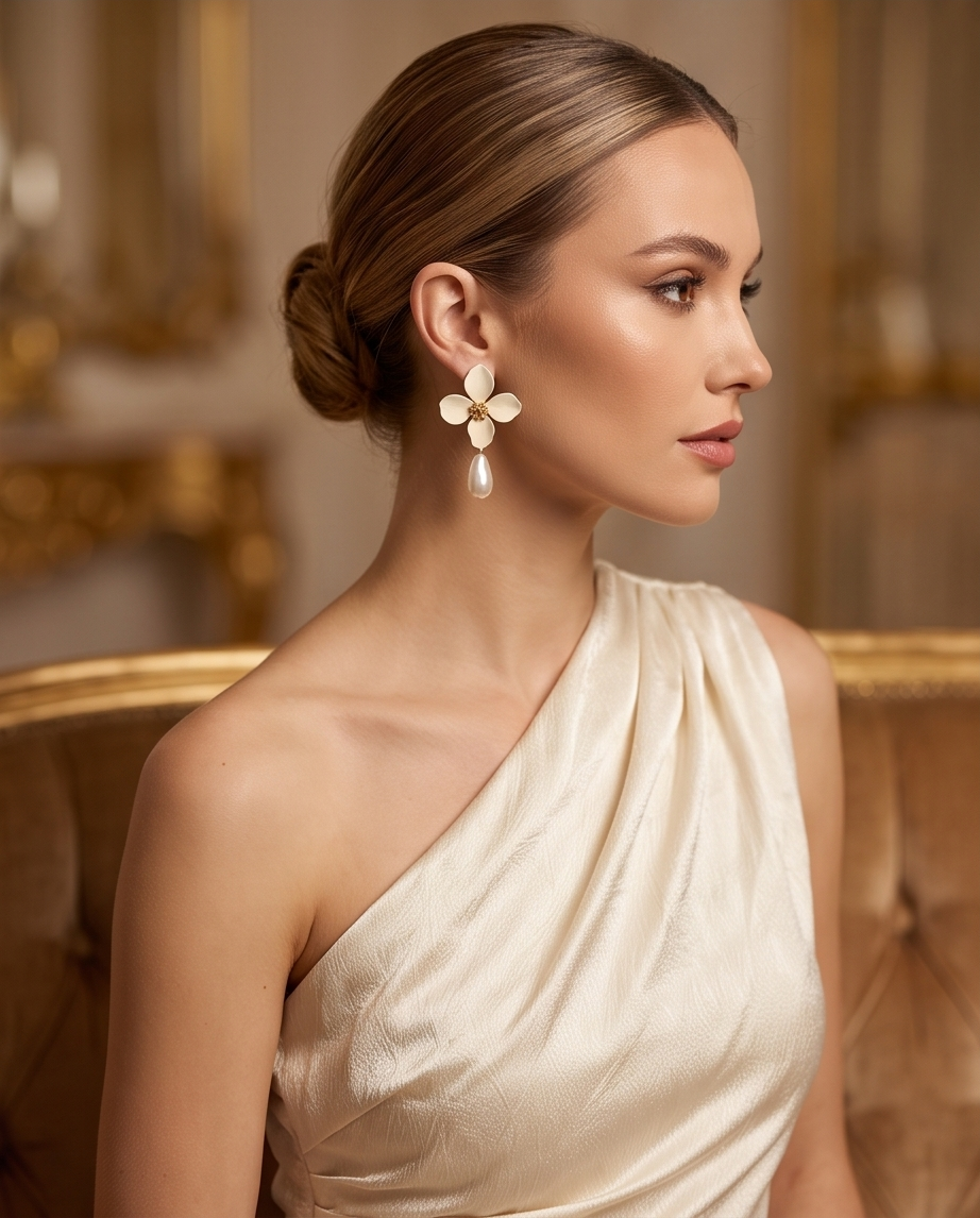 Cream & Pearl Earrings