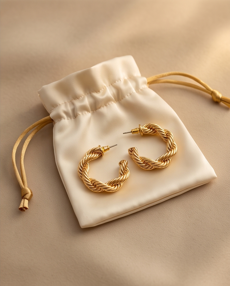 T&T Twisted Gold Hoop
