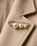 Three Pearl Pin Brooch