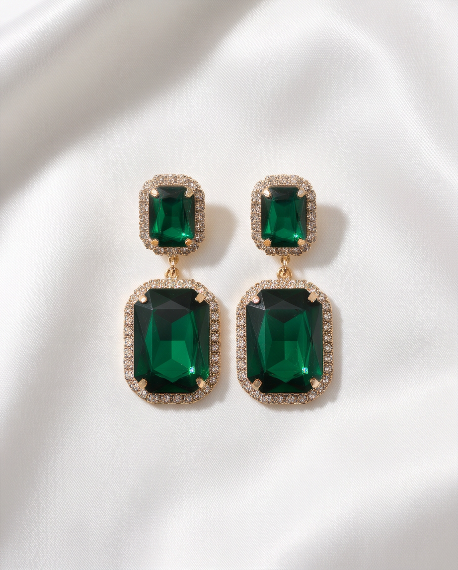 Queen Emerald Green Earrings