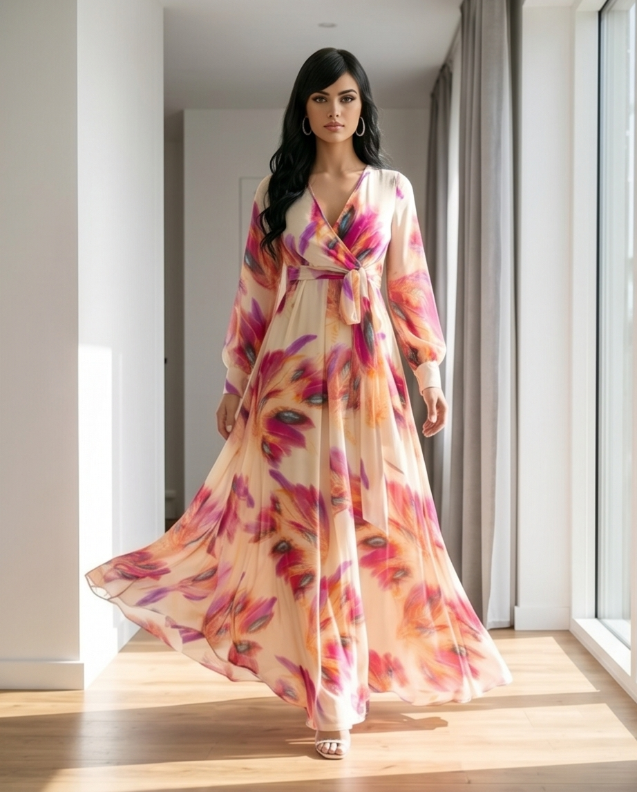 Floral Long Sleeve Maxi Dress