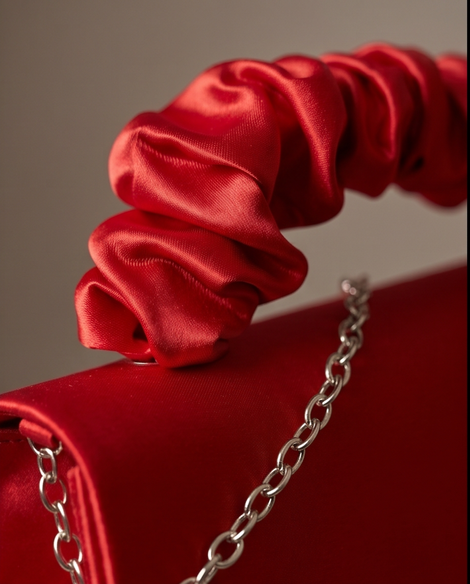 Red Satin Evening Bag