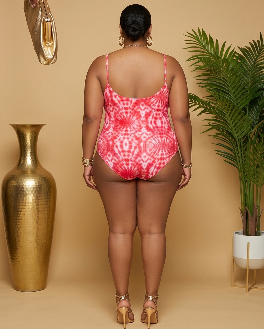 Plus Size Pink Swirl Bodysuit