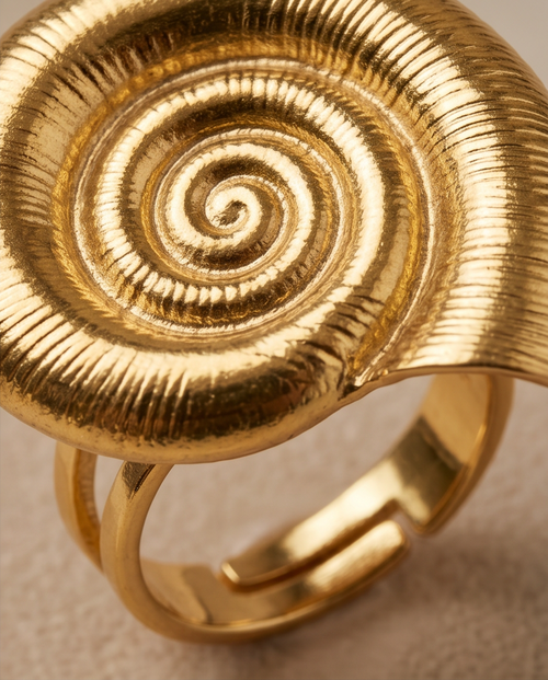 Gold adjustable Shell Ring