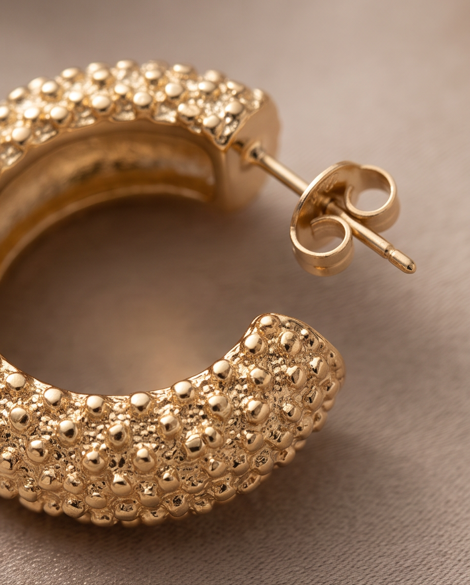 Stainless Steel Gabby Gold Hoop Earrings