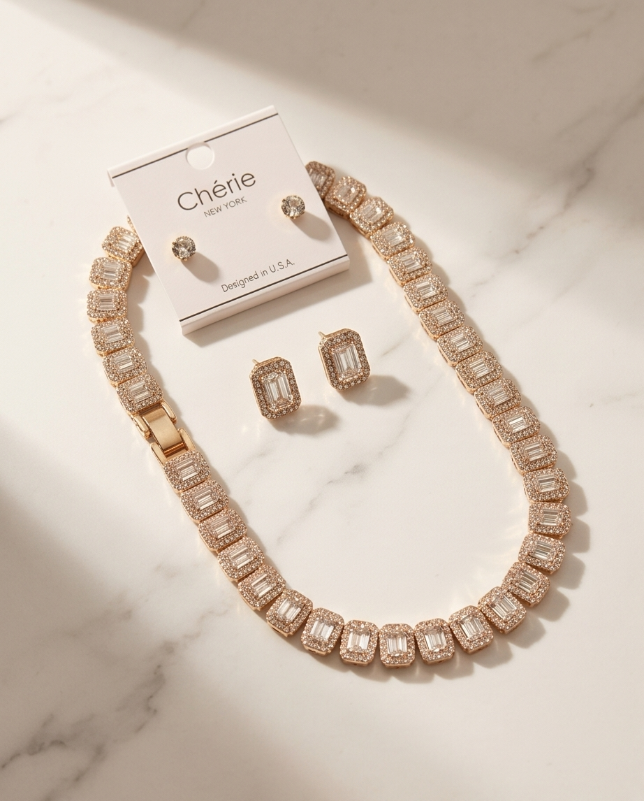Cherie Square Necklace Link Set