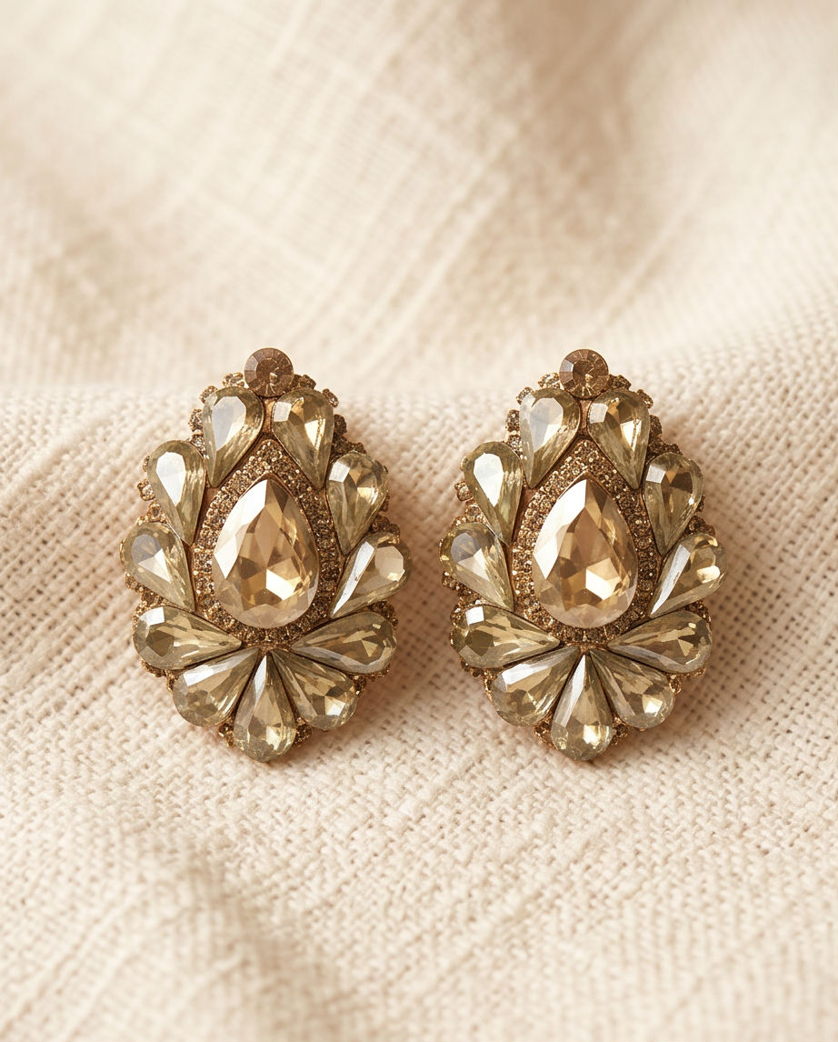 Light Olive Snap On Earrings