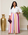 Plus Size Rainbow Flowy Pants