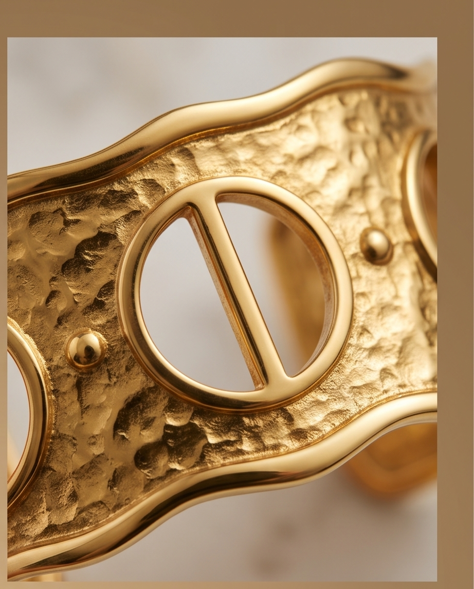 Chunky Gold Stainless Steel Adjustable Bracelet