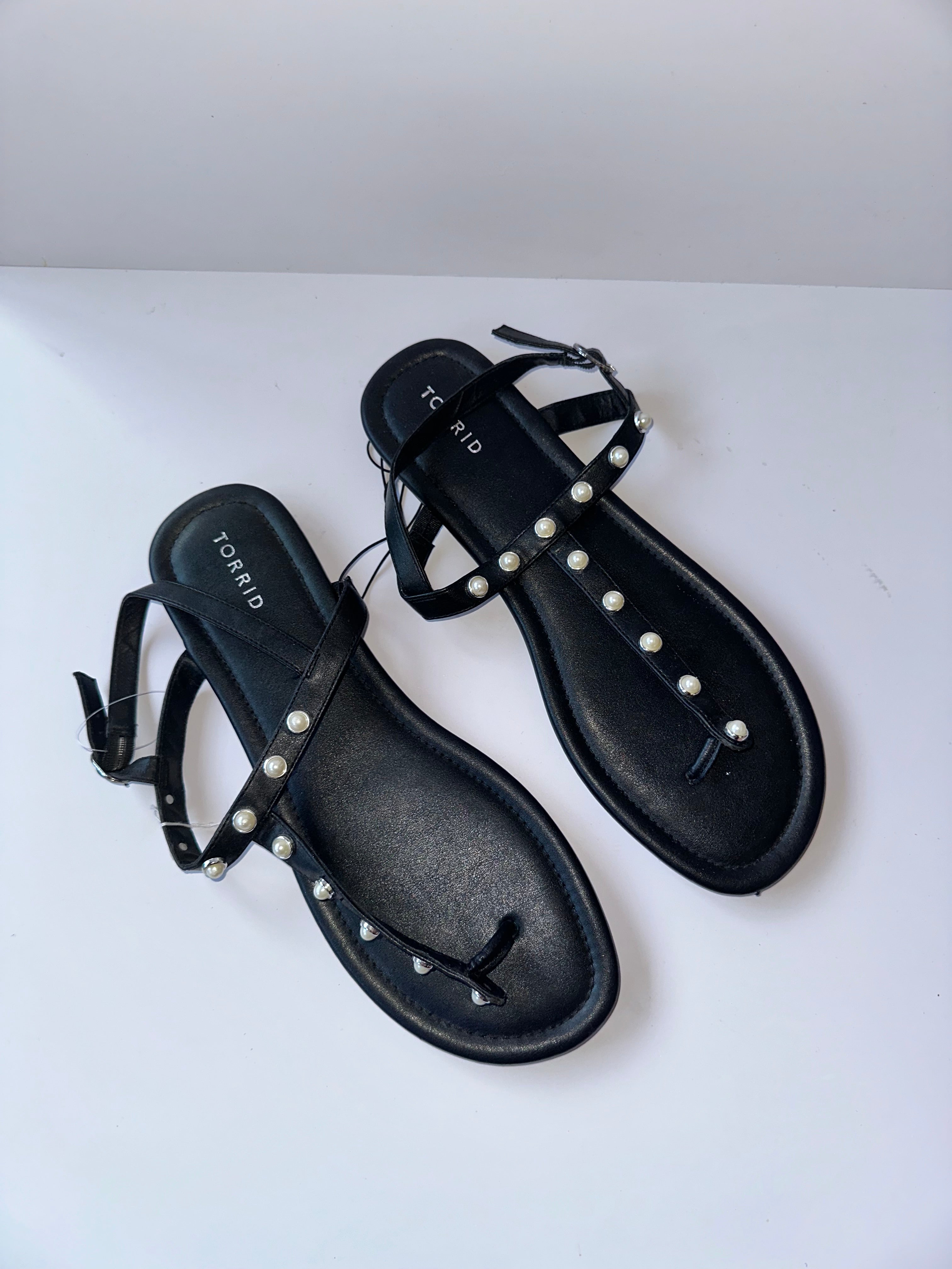 Black Pearl T- Strap Sandals - 1398