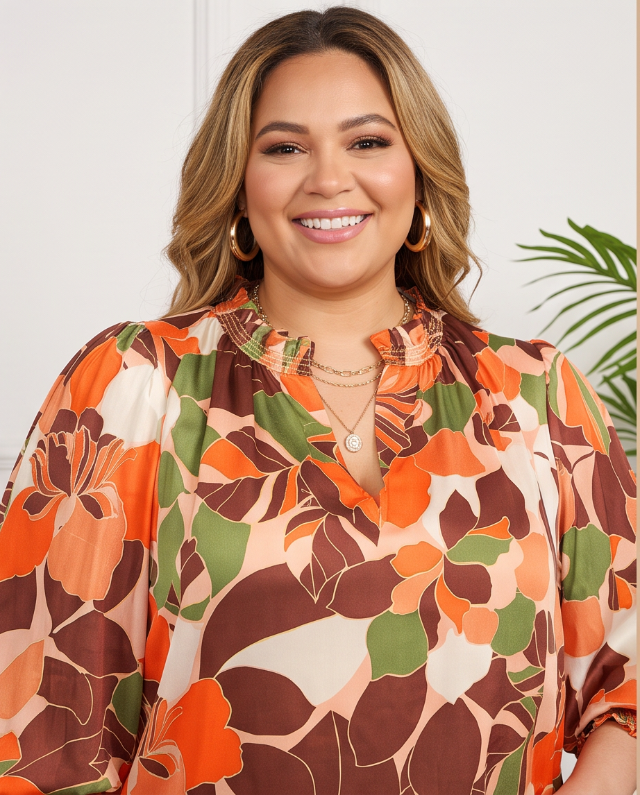 Plus Size Miranda Sunset Hues Top