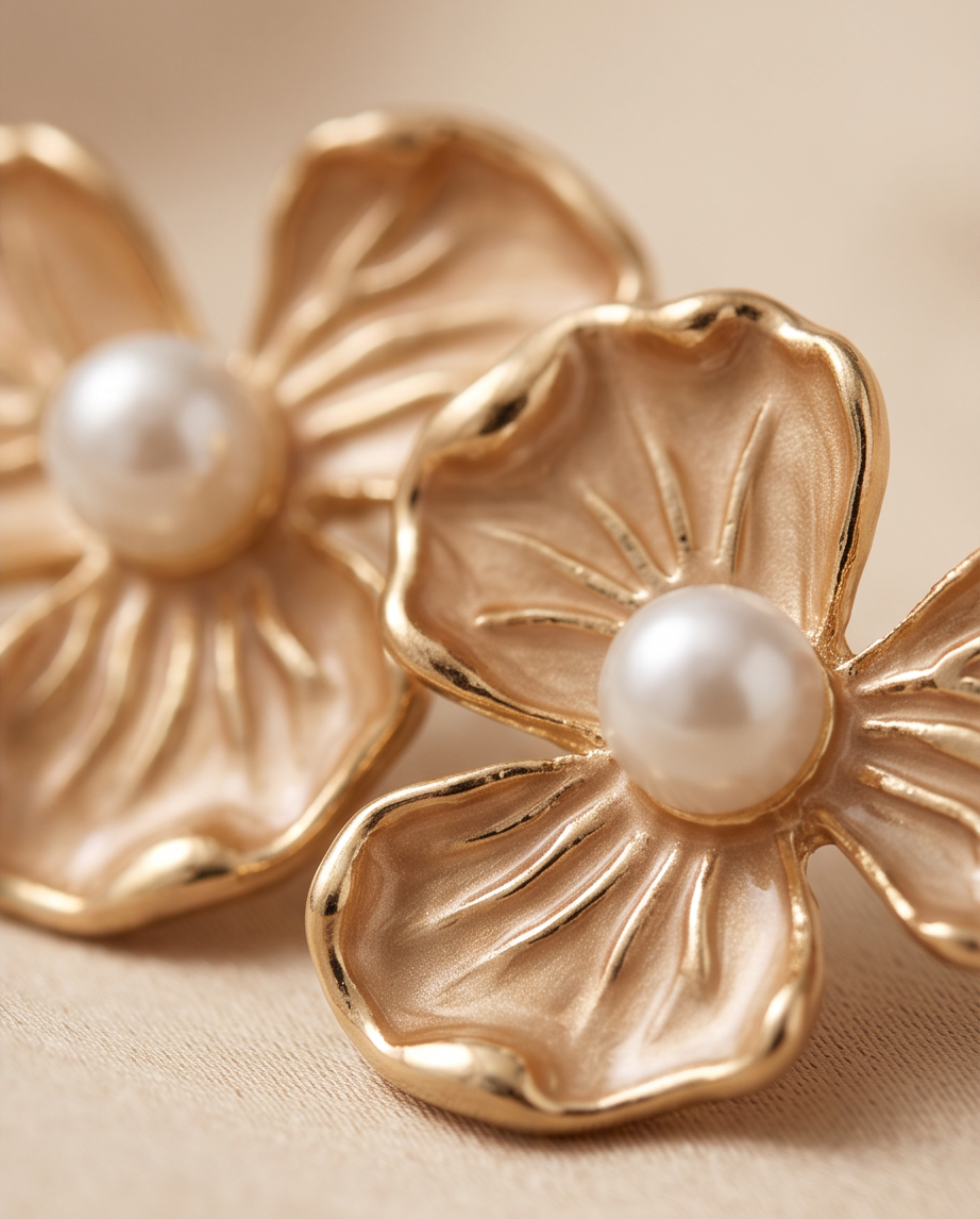 Melody Felicita Pearl Flower Earrings