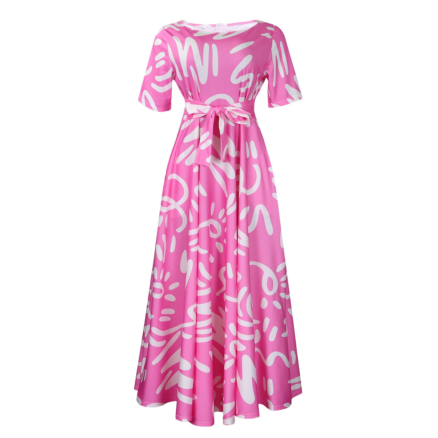 Summer New Fashion Women's Clothing Lace Printing Plus Size Dress