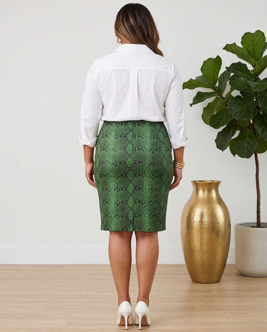 Animal Print Green Skirt