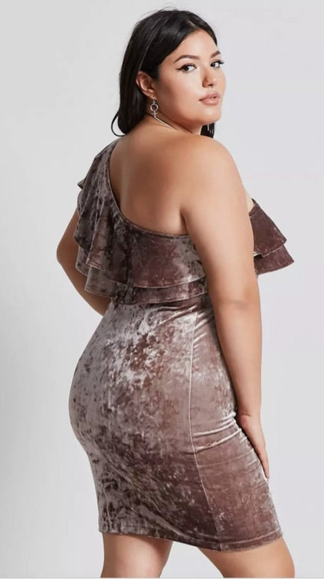 Cocoa Velvet Mini Dress - 1116