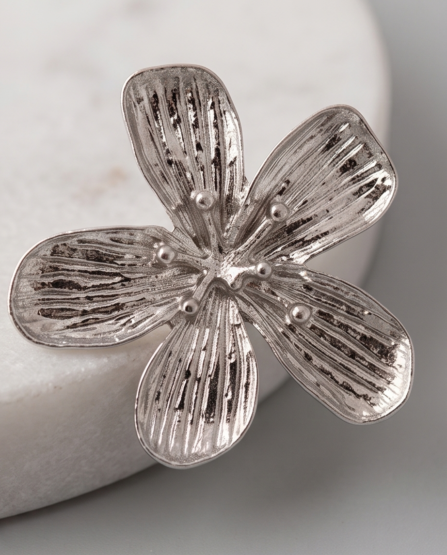 Sacred Flower Silver Earrings