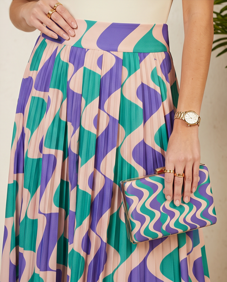 Ela Elastic Waist Pleated Skirt