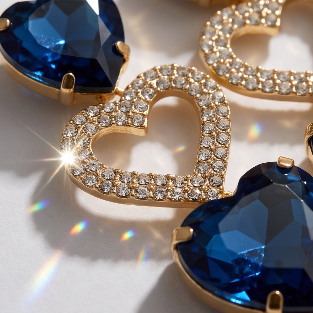 Blue Love Hearts Earrings